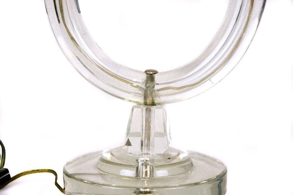 Vintage Glass Candleholder Lamps By Italian Manufacture, 1950s photo for sale