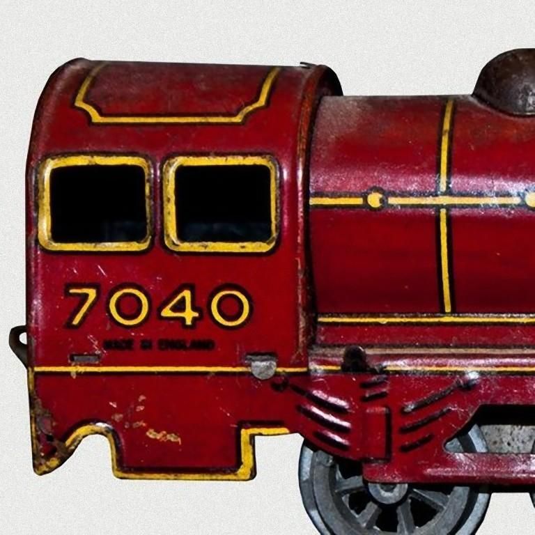 Vintage Toy, Wind Up Locomotive Wells Brimtoy 7040, By Wells Brimtoy, 1930s photo furniture