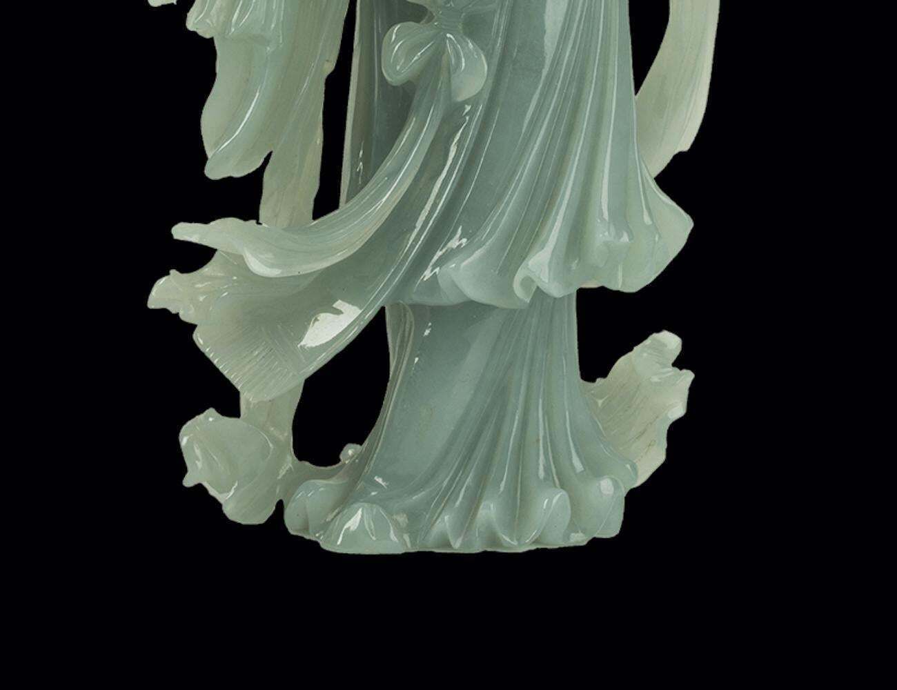 Jadeite Carving Of A Standing Lady, China, 20th Century photo furniture