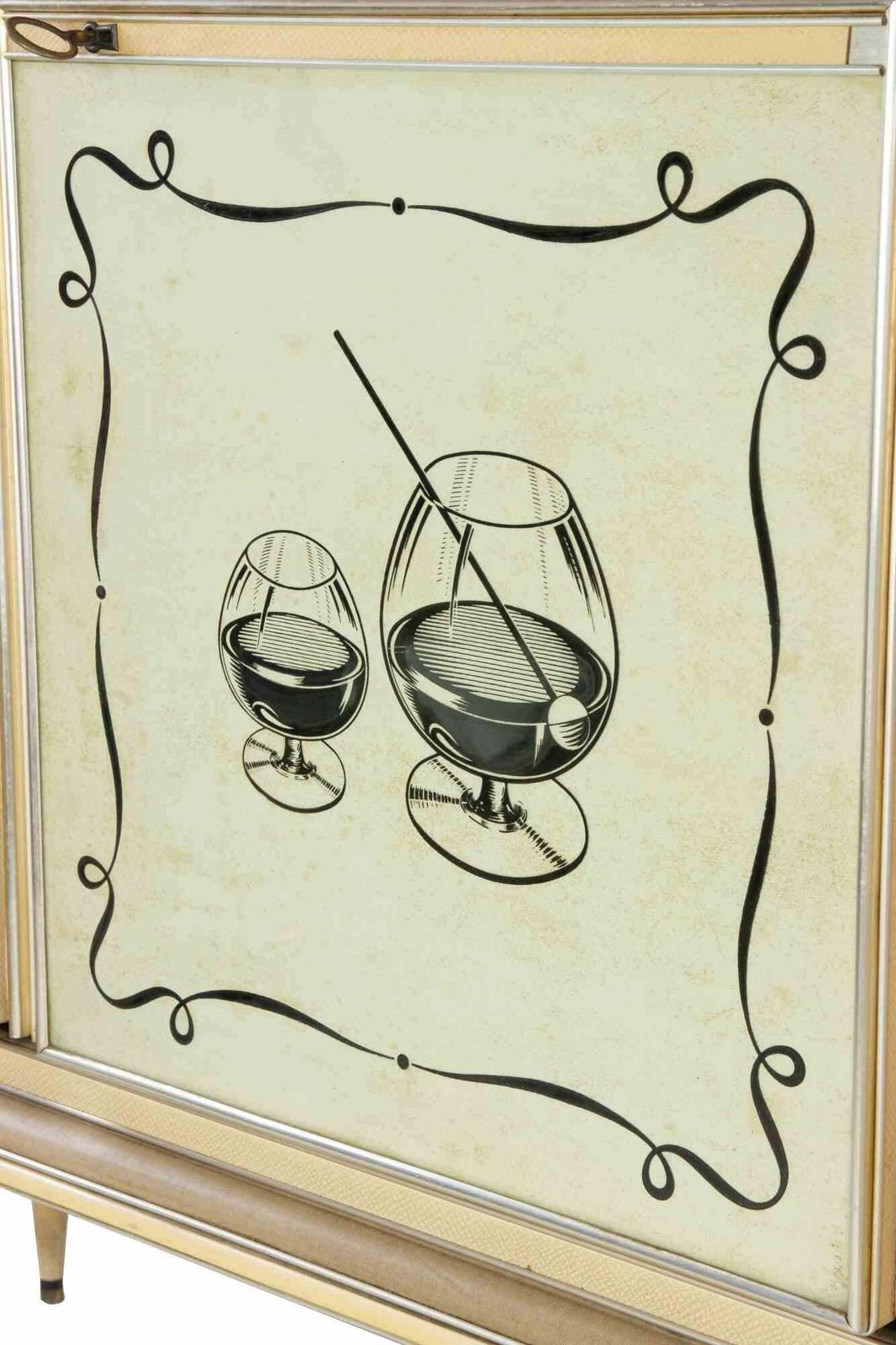 photo furniture Buffet By Umberto Mascagni With Embedded Mirror,  Italy, 1950s