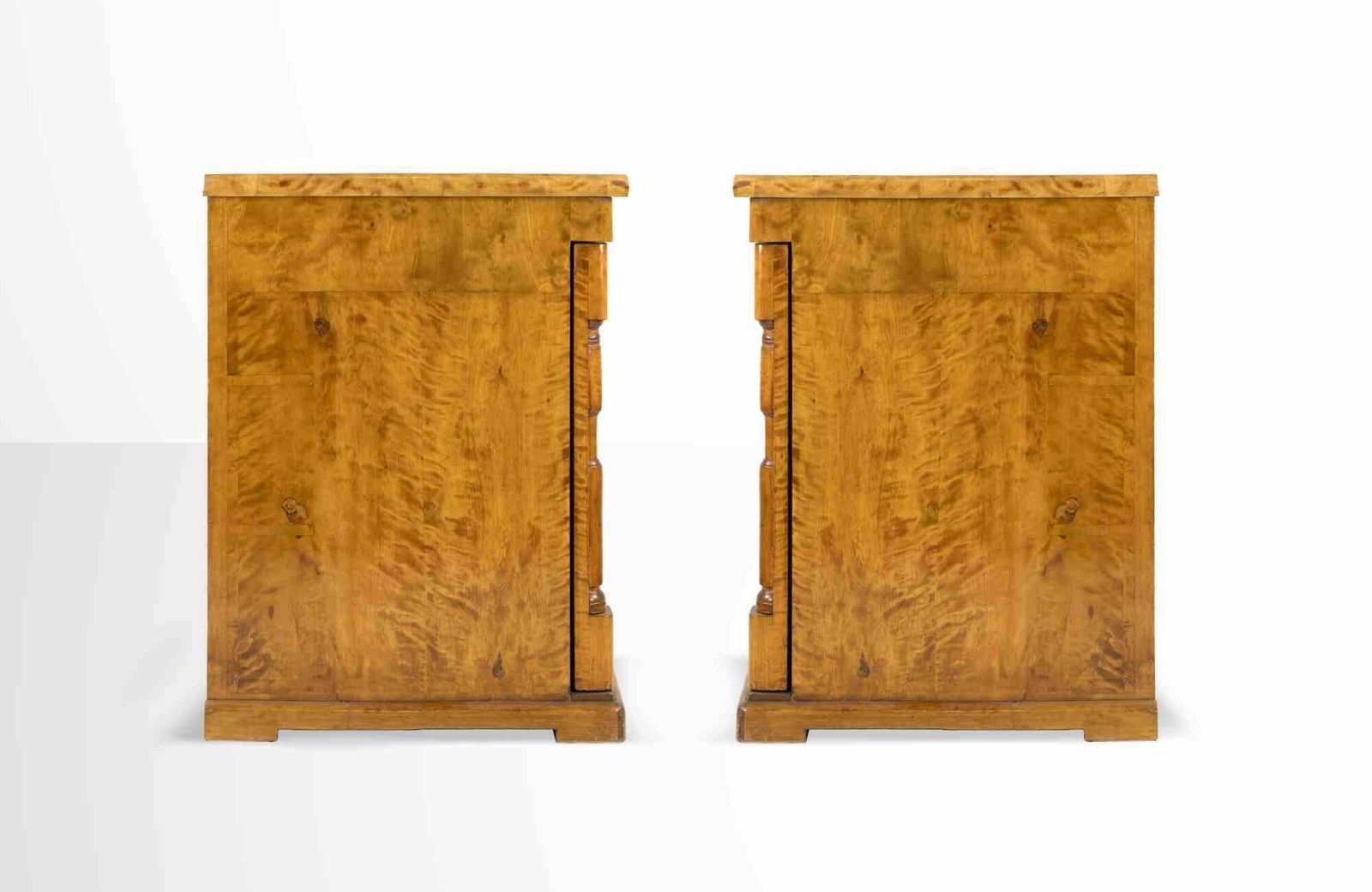 Pair Of French Empire Style Walnut Night Tables, Late 19th Century photo vintage