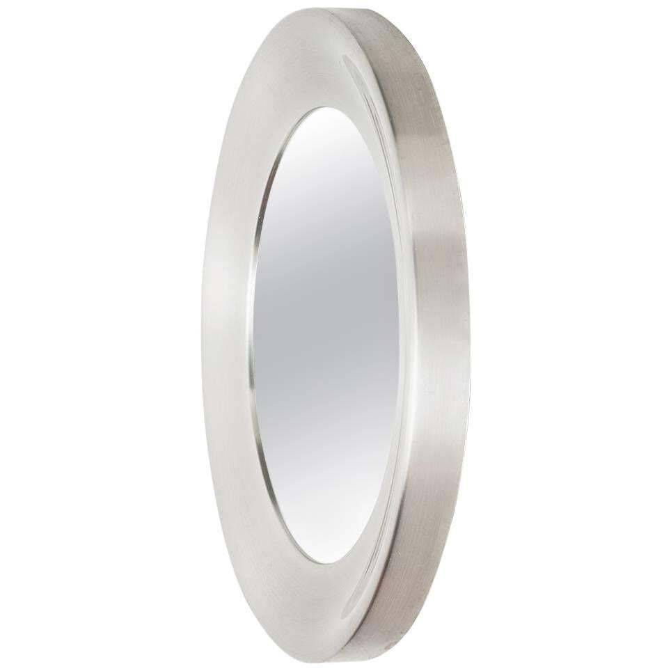 Round Mirror In Aluminium Model Nr 133 Produced By Glasmäster In Sweden