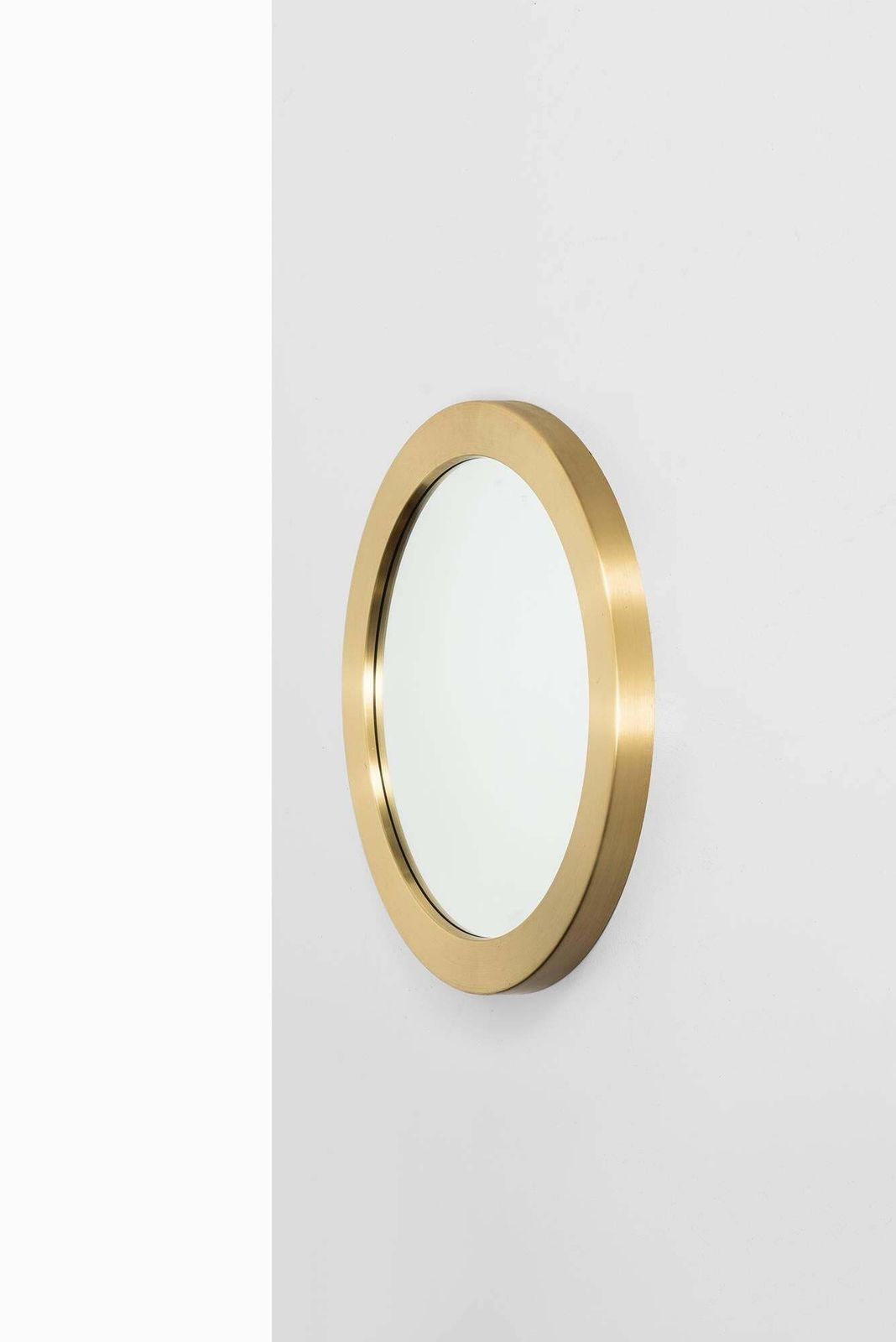 Round Mirror In Brass Model Nr 134 By Glasmäster In Sweden photo Home Decor