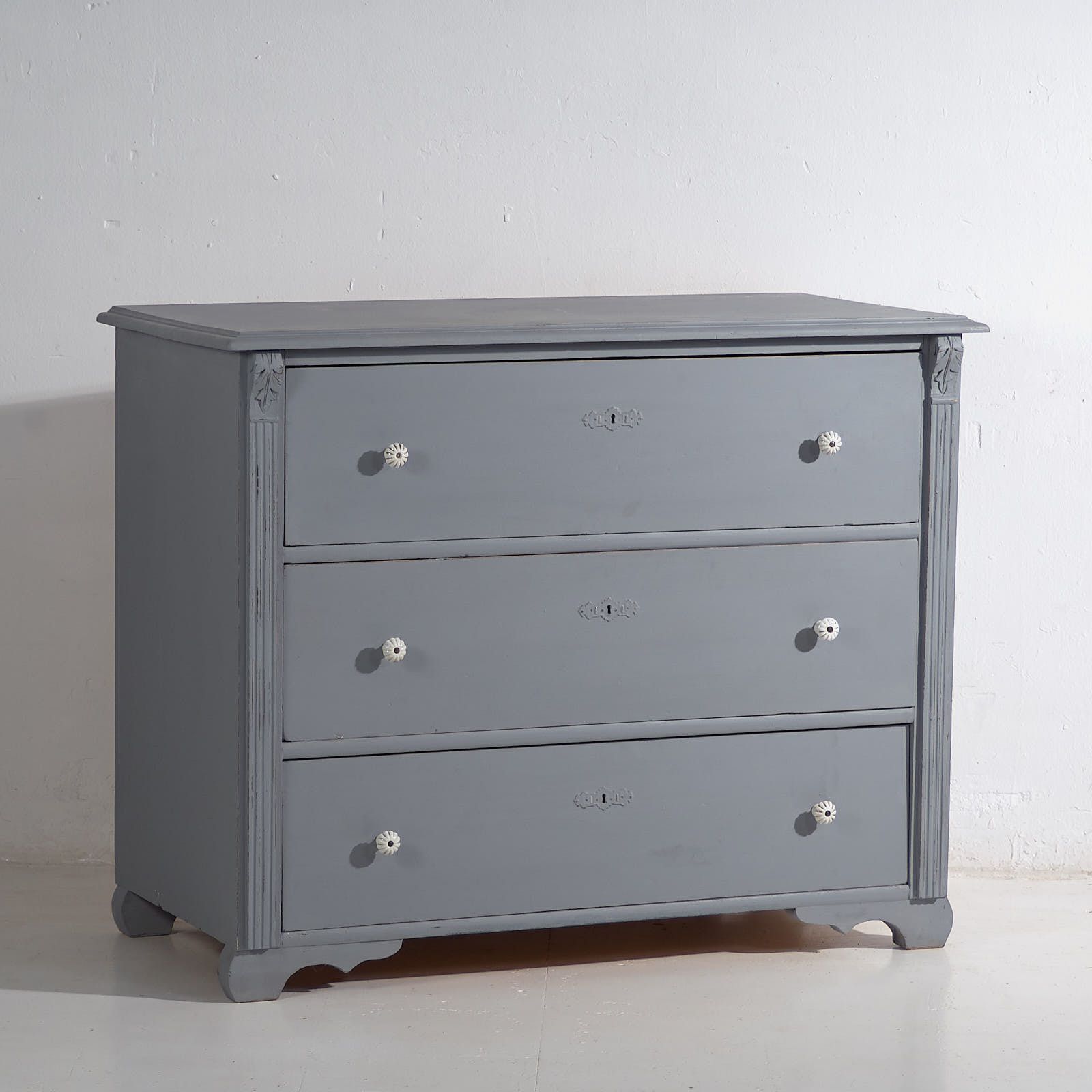 Antique Silver Gray Chest Of Drawers (C.1900) #18