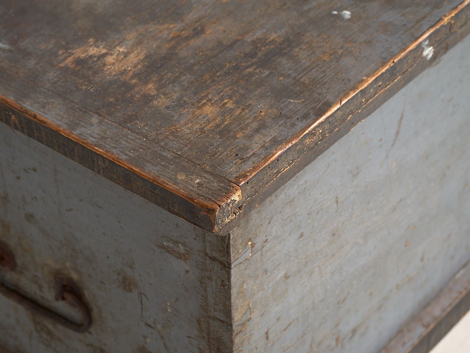 Antique Wooden Trunk With Original Lock (C.1900) #16 photo Furniture