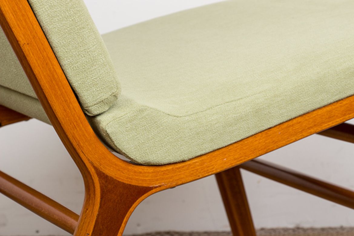 Danish 2 Seater Sofa In Laminated Beech And Mahogany Model Ax By Peter Hvidt And Orla Molgaard Nielsen For Fritz Hansen 1960. photo buy