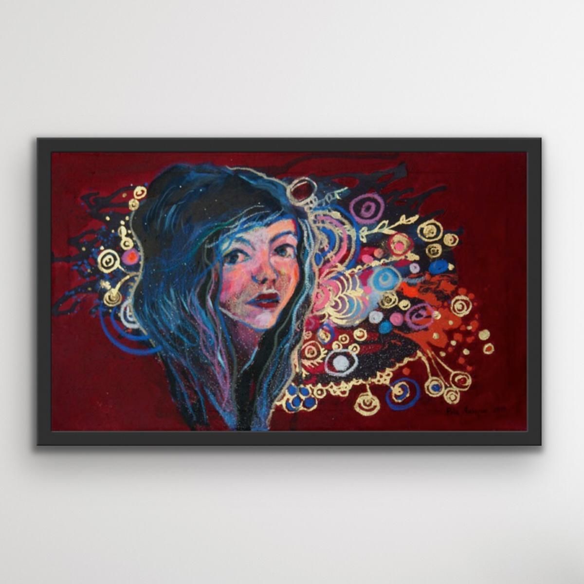 Paulina Maksjanwitkacy   Xxi Century, Figurative Mixed Media Painting, Female Portrait2013 photo Art
