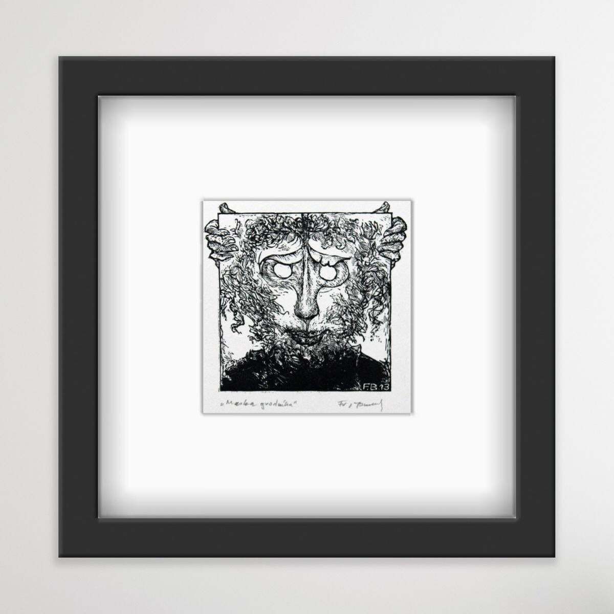 Franciszek Bunschgardener's Mask  Xxi Century, Black And White Print, Figurative2013 photo 213.0