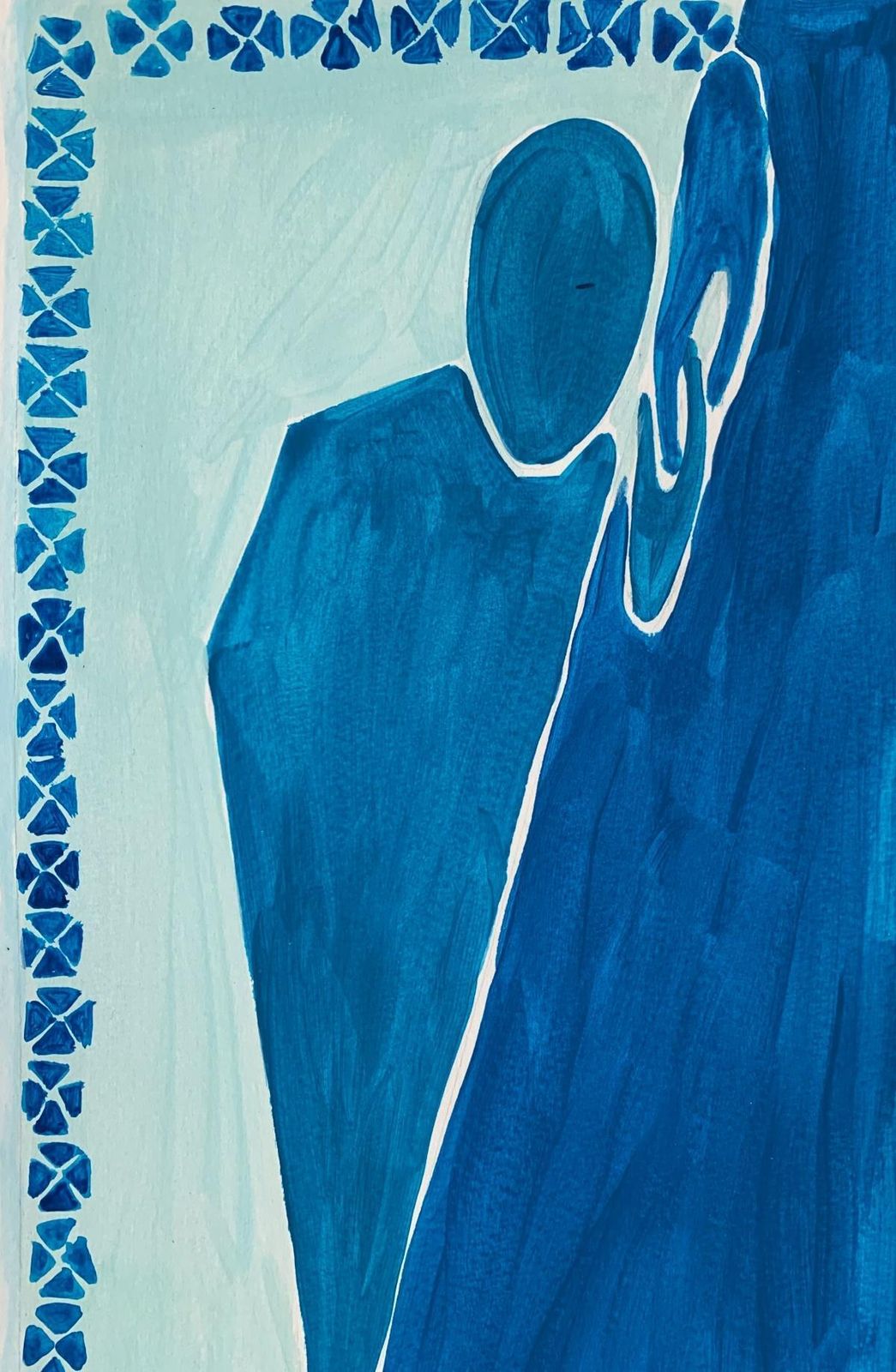 Waleria Matelskaa Mother. Figurative Painting On Paper, Young Art, Vibrant, European Art2021 photo furniture