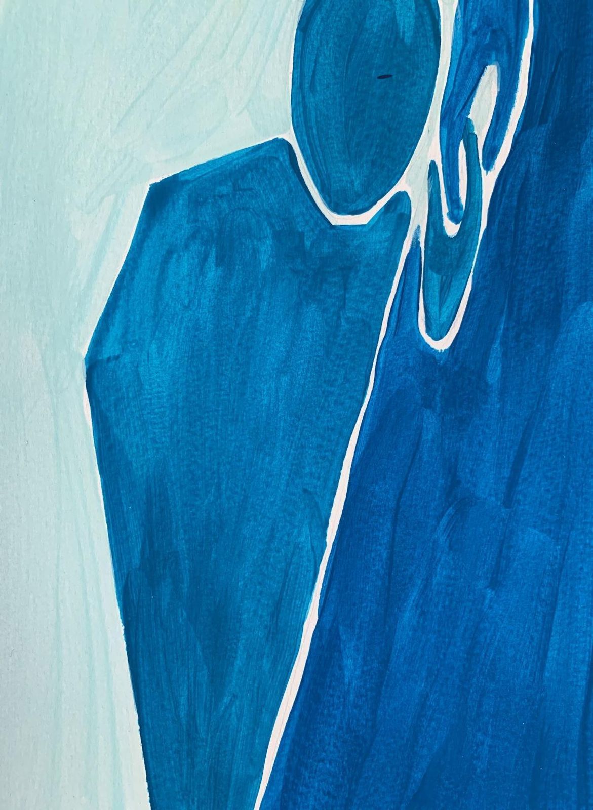 Waleria Matelskaa Mother. Figurative Painting On Paper, Young Art, Vibrant, European Art2021 photo for sale