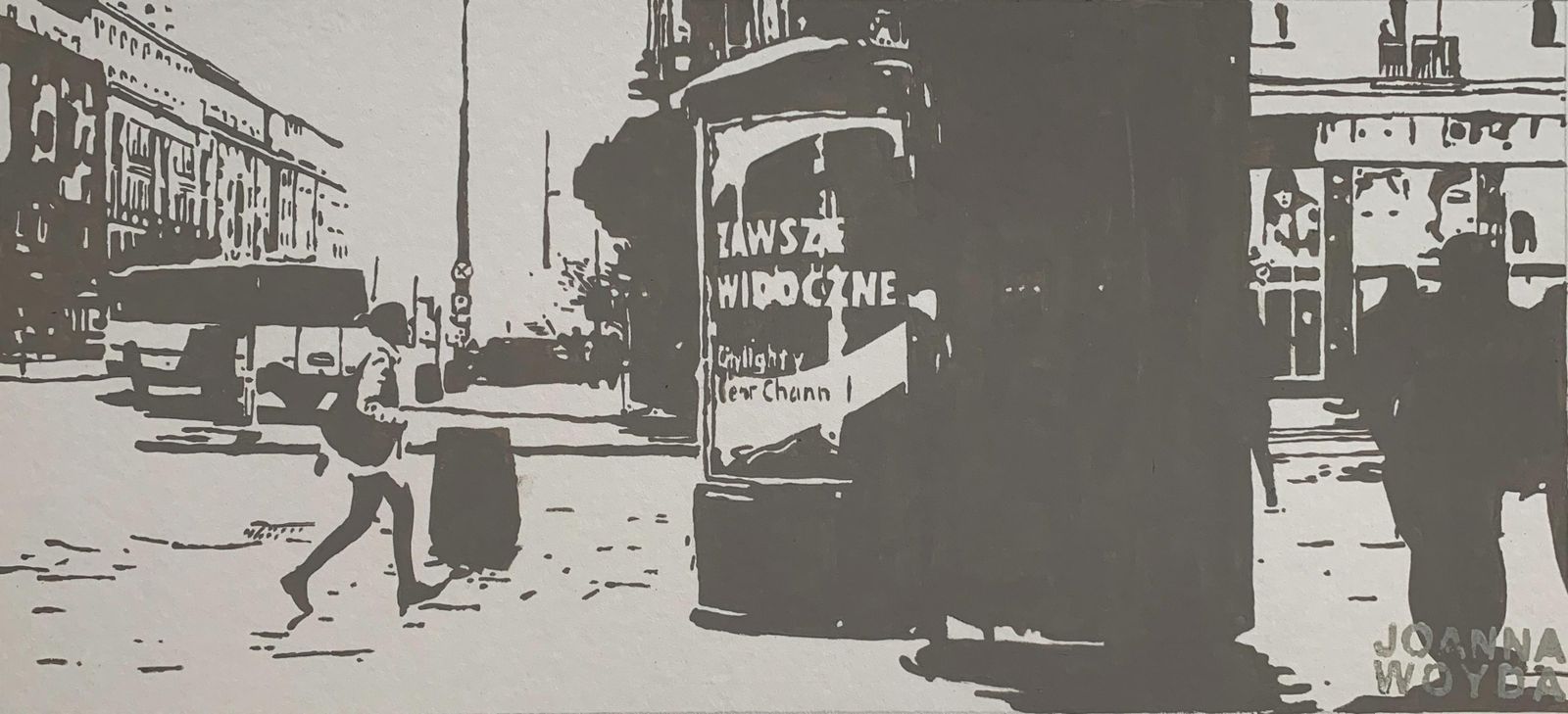 Joanna Woydawarsaw VI, Contemporary Painting, Citiscape, Black And White, Xxi Century 2013