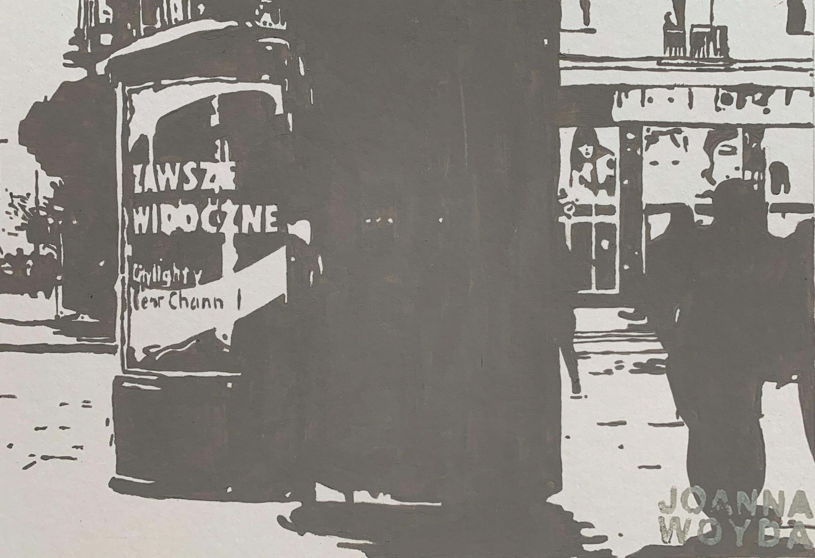 Joanna Woydawarsaw VI, Contemporary Painting, Citiscape, Black And White, Xxi Century 2013 photo for sale