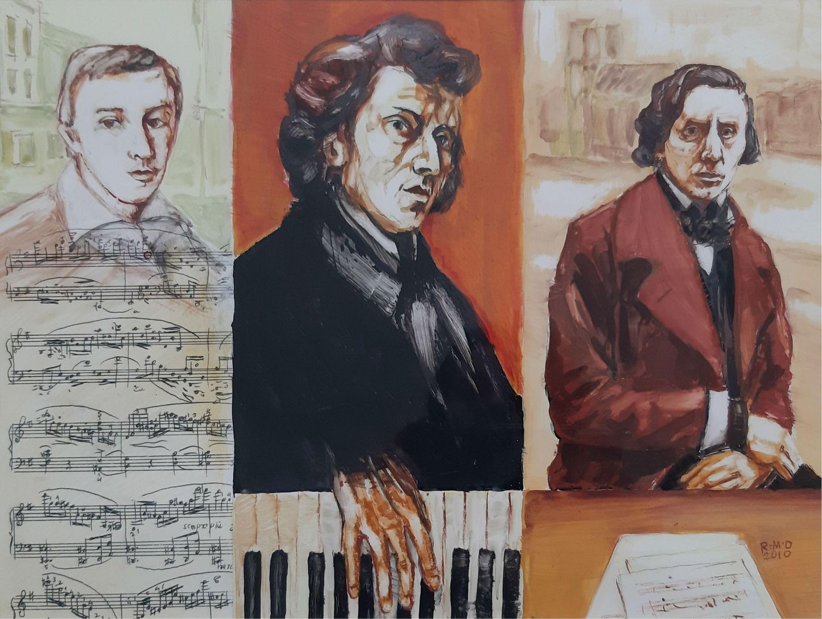 Ryszard Marian Owczarekfrederick Chopin   Contemporary Portrait Painting, Music & Notes, Realism2010