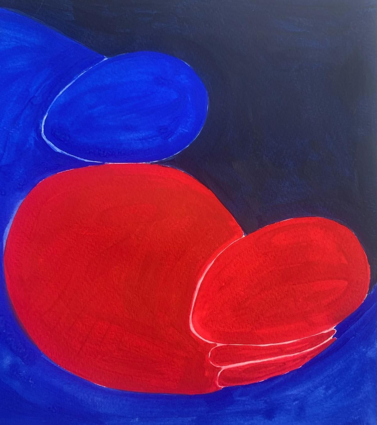 Waleria Matelskain Morpheus' Arms Figurative Painting On Paper, Young Art, Vibrant, European Art2024 photo 298.0