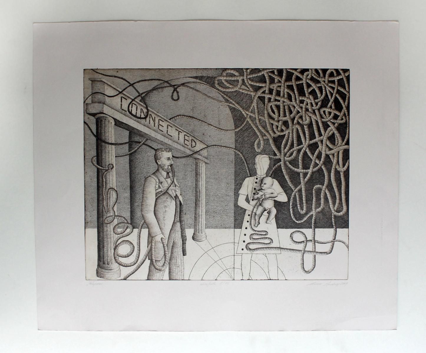 Andrzej Mazurconnected   Xxi Century, Etching Print, Figurative, Surrealist, Black & White2009 photo 213.0