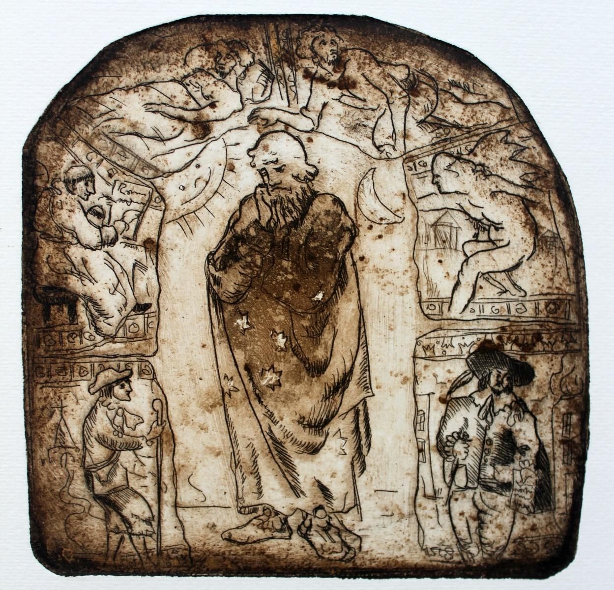 Maria Korusiewiczmage   Contemporary Art, Figurative Print, Old Masters Inspired, Monochromatic1995