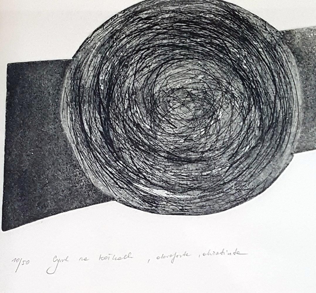 Agnieszka Mazekcircus On Wheels   Xxi Century, Print, Etching, Abstract, Black & White2005 photo for sale