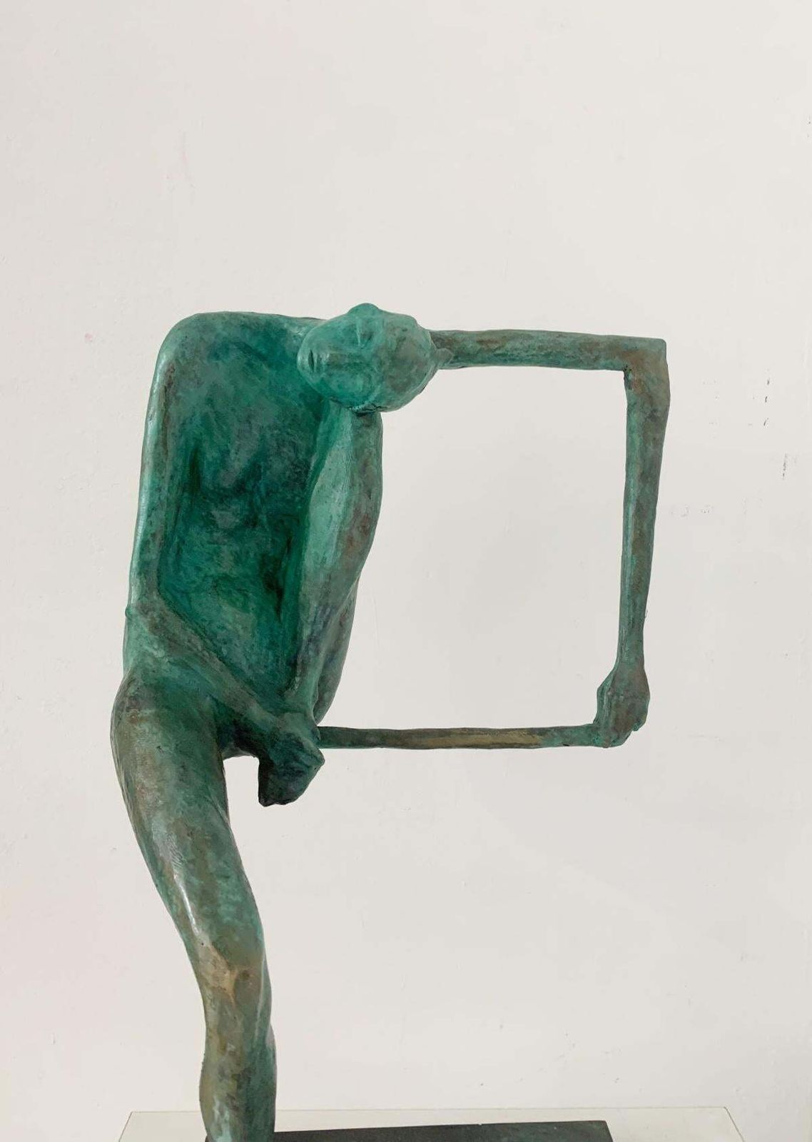 Olga Prokop Misniakiewiczon A Carpet Hanger. Figurative Bronze Sculpture Polish Art, Limited Edition2023 photo Home Decor