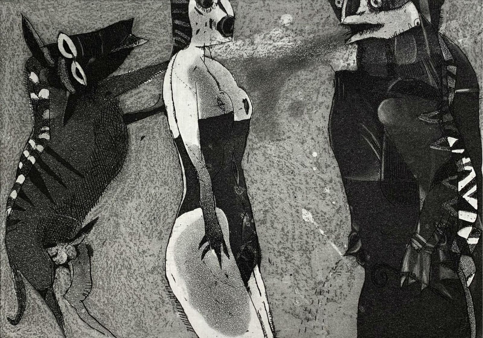 Jacek Srokadon't Be Afraid   XX Century Figurative Etching Print, Black & White, Surrealism1983