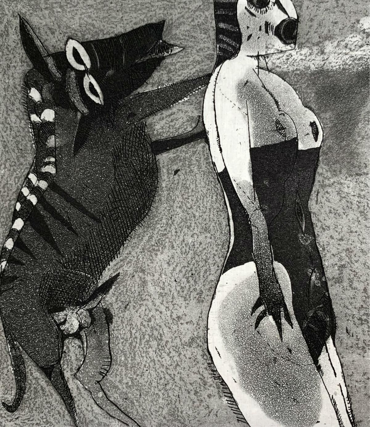 Jacek Srokadon't Be Afraid   XX Century Figurative Etching Print, Black & White, Surrealism1983 photo for sale