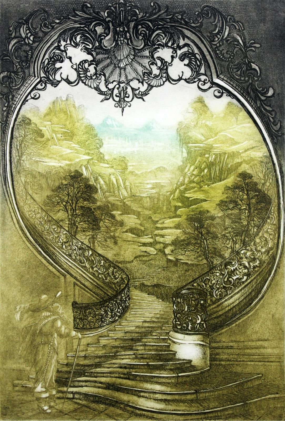 Barbara Rosiaka Baroque Improvisation  XX Century, Architecture Etching Print, Landscape1980