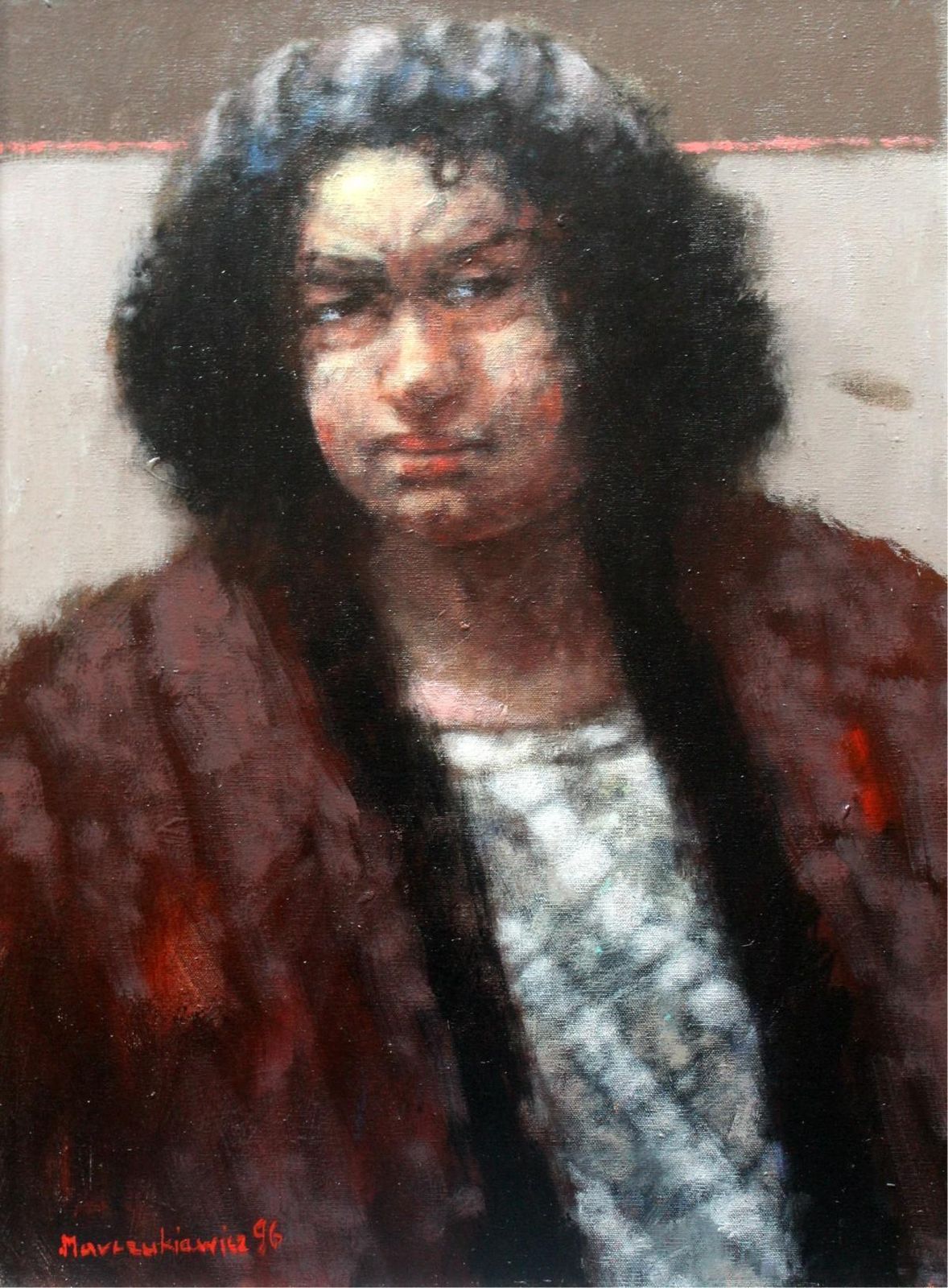 Adam Marczukiewiczportrait. Figurative Oil Painting, Dark Tones, Polish Artist1996