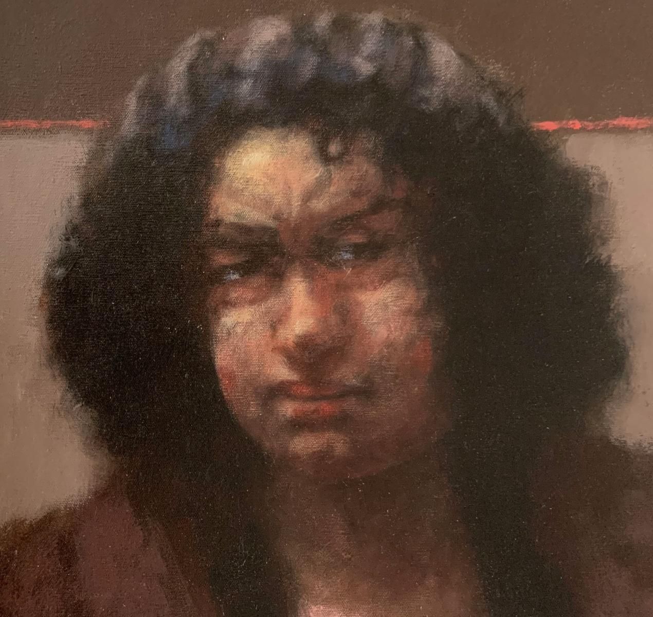 Adam Marczukiewiczportrait. Figurative Oil Painting, Dark Tones, Polish Artist1996 photo 425.0