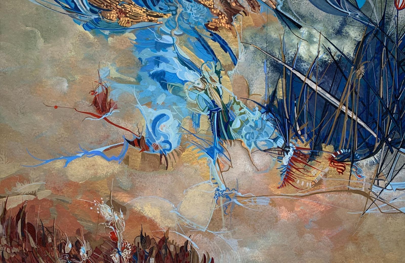 Jacek Sowickiview From Below   Contemporary Gouache Painting, Abstraction2008