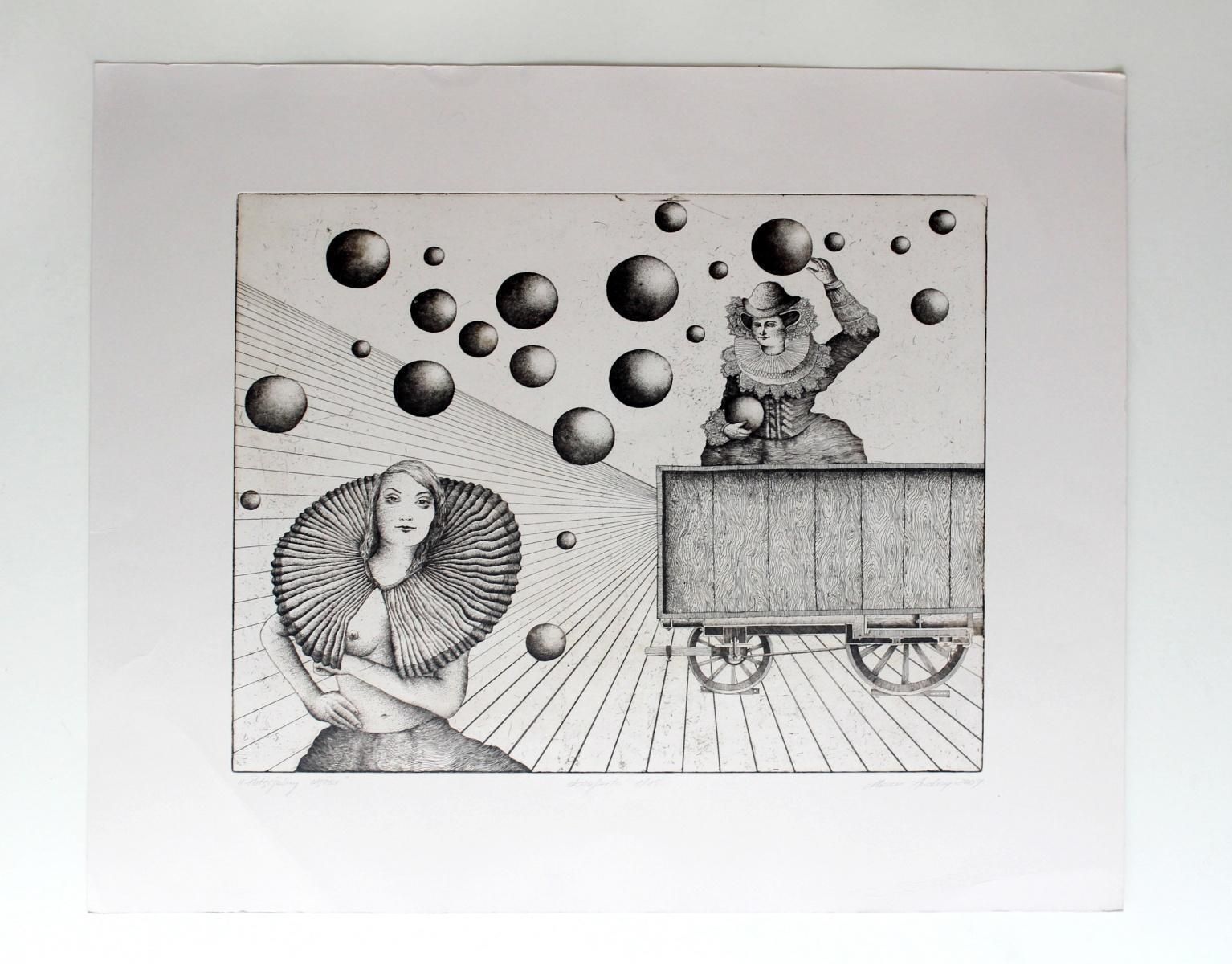 Andrzej Mazurthe Potential Burden   Xxi Century, Etching Print, Figurative, Surrealist2009 photo Art
