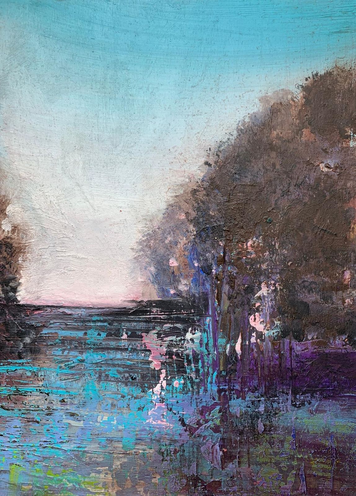 Barbara Huberta Landscape 2. Contemporary Acrylic Painting, Figurative, Polish Art2024 photo Art