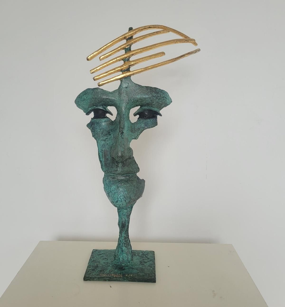 Antonio Giancaterinocomposer's Head. Contemporary Bronze Sculpture, Limited Edition, Italian Artist2020 photo furniture