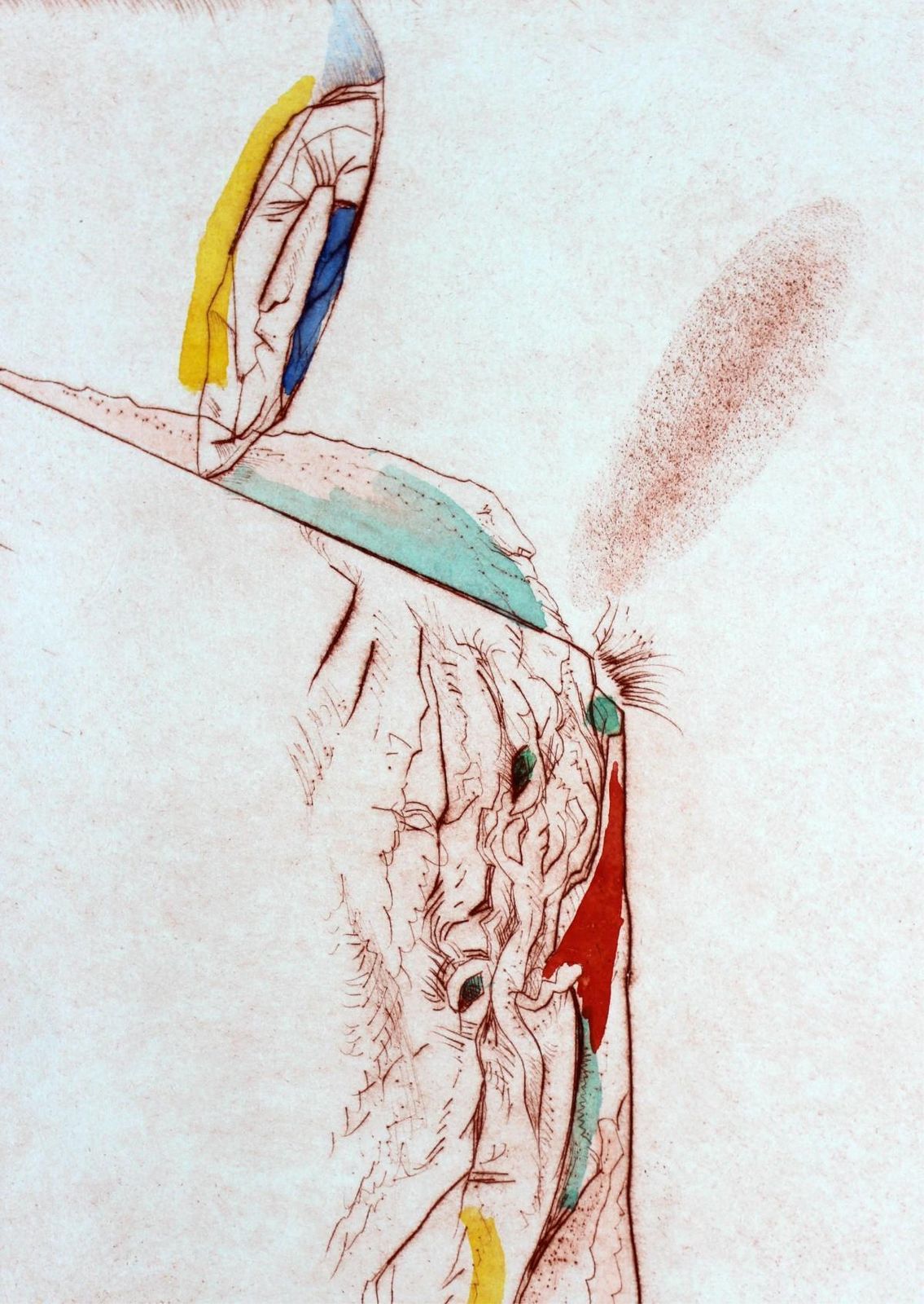 Leszek Rózgaegea, An Edge   XX Century, Abstract Etching Print, Colorful1992 photo Art