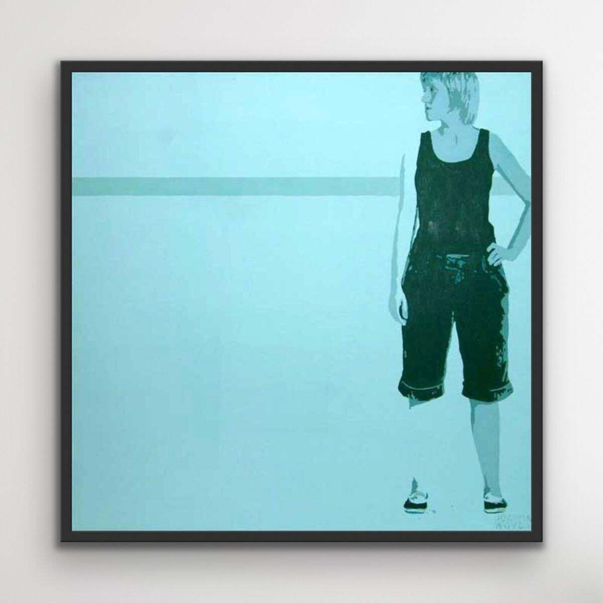 Joanna Woydaa Standing Girl   Figurative Acrylic Painting, Minimalism, Pop Art photo for sale