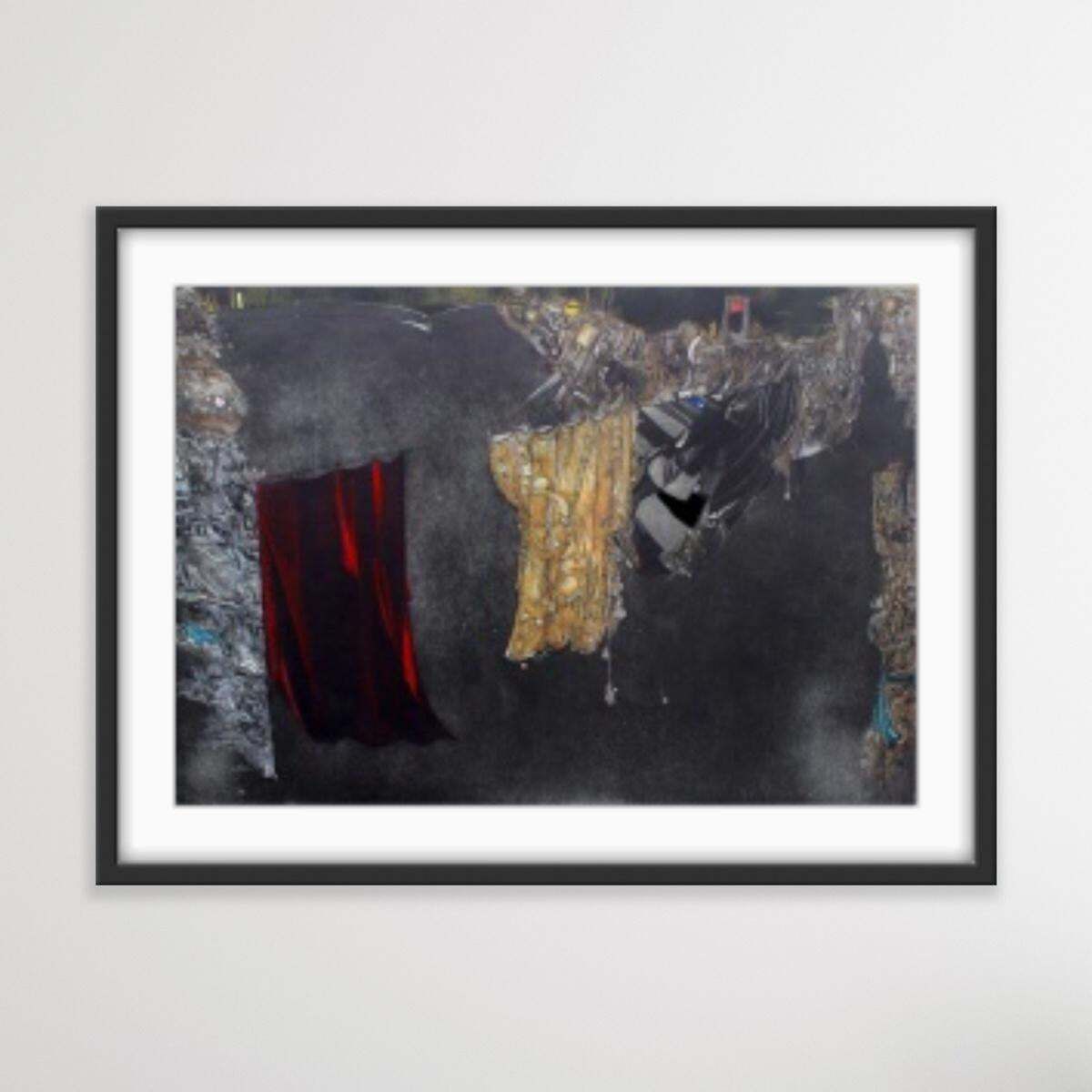 Jacek Sowickithe Better Curtain   XX Century, Mixed Media Print, Abstract, Black Red & Yellow1995 photo vinterior