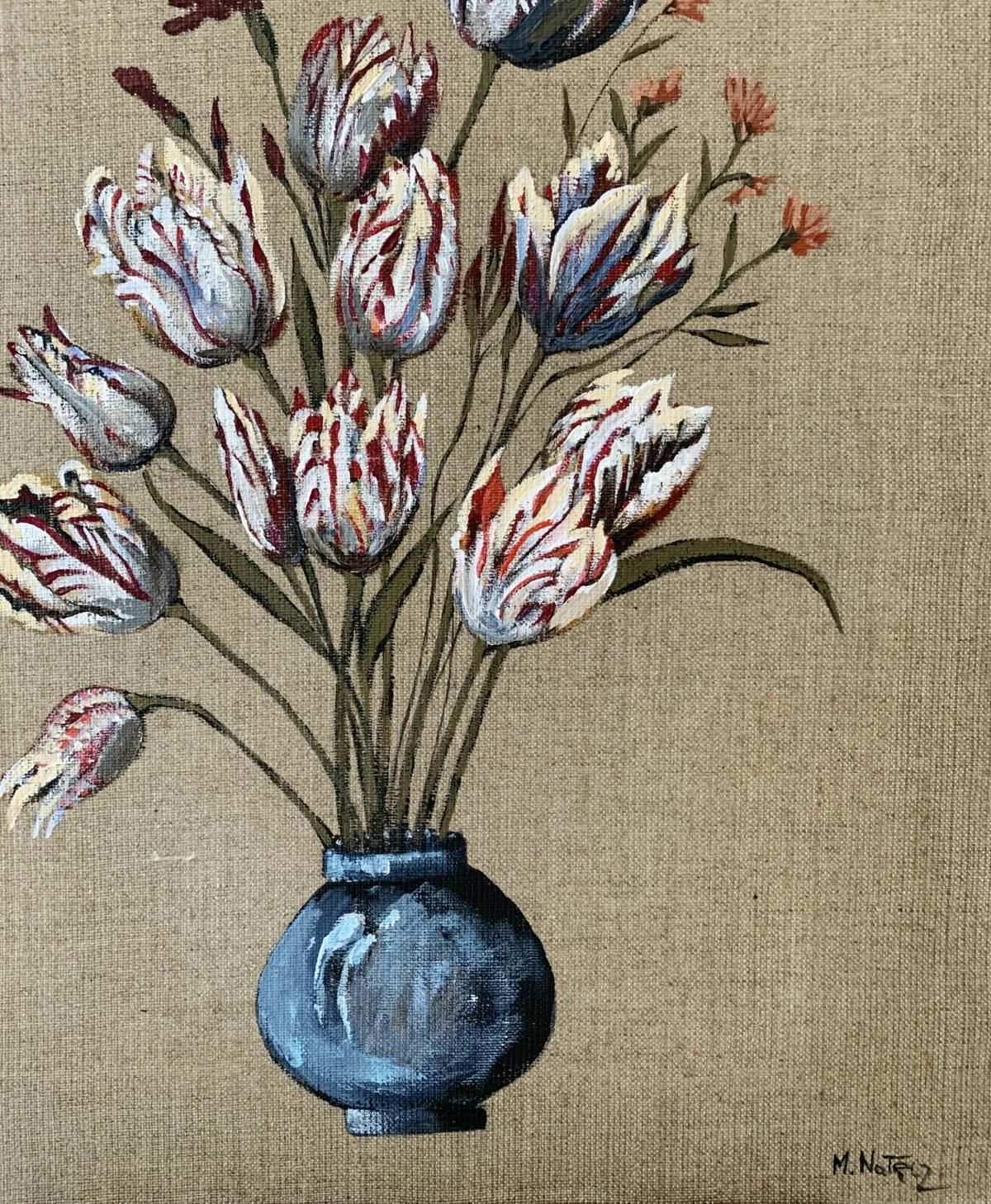 Magdalena Nałęcztulips   Figurative Acrylic Painting, Realistic, Vibrant Colors, Still Life2020 photo Art