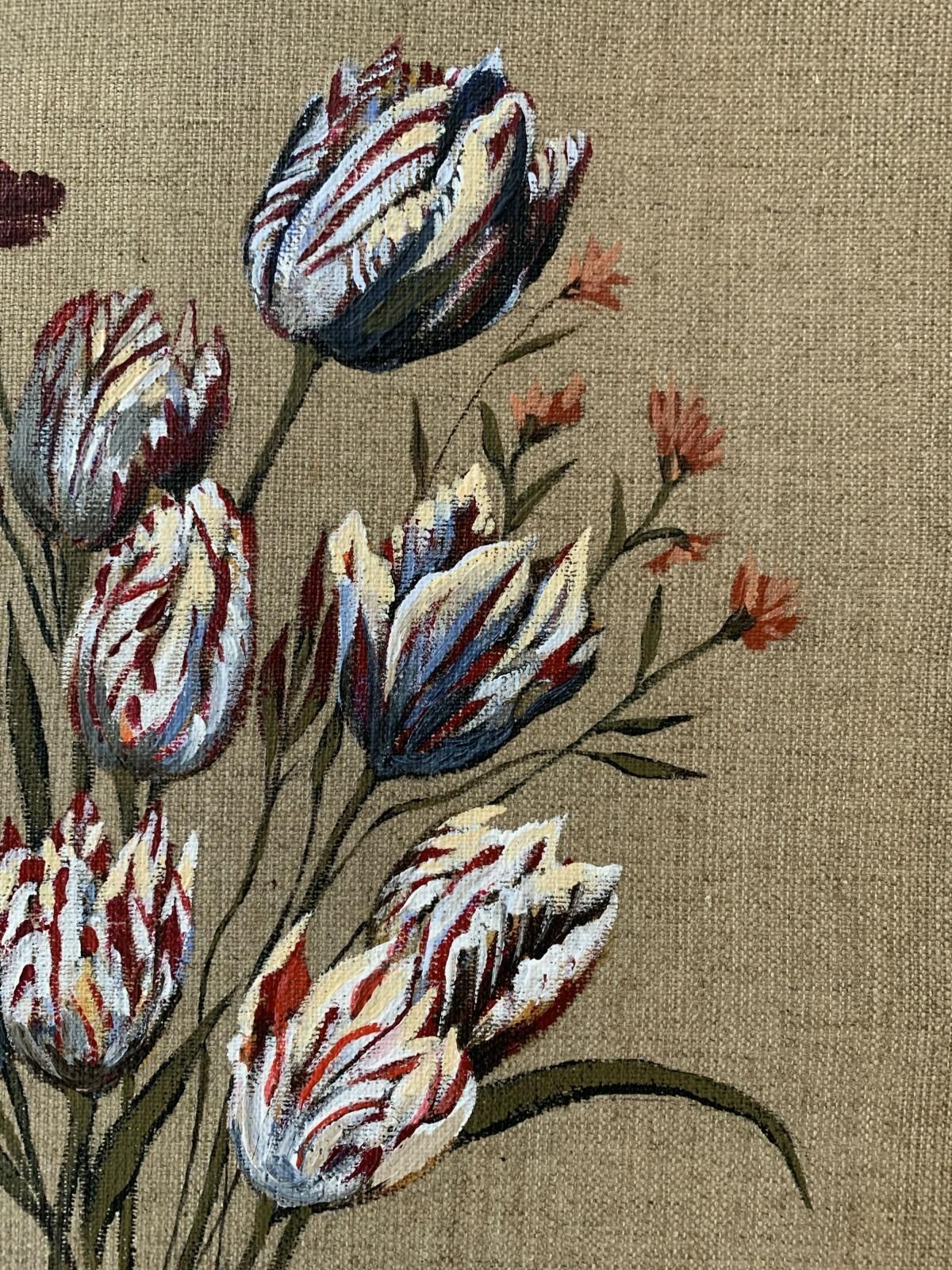 Magdalena Nałęcztulips   Figurative Acrylic Painting, Realistic, Vibrant Colors, Still Life2020 photo vinterior