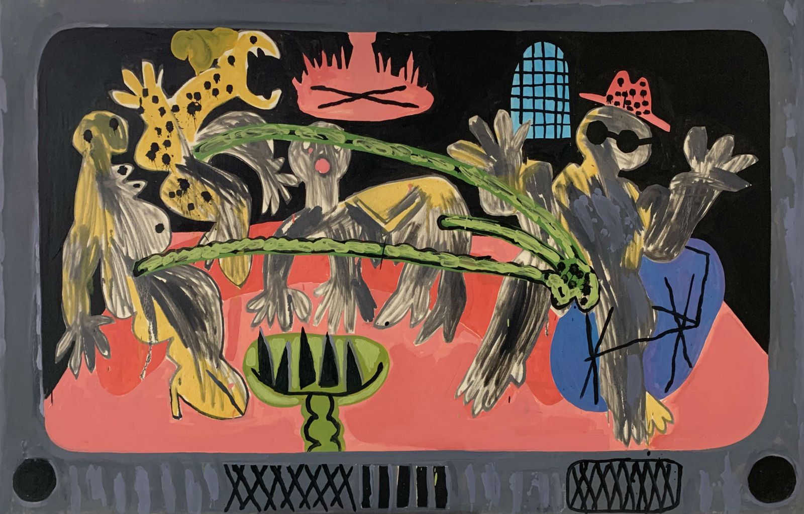 Dawid Polonybreakfast Tv   Xxi Century, Figurative Abstract Painting, Colorful2014