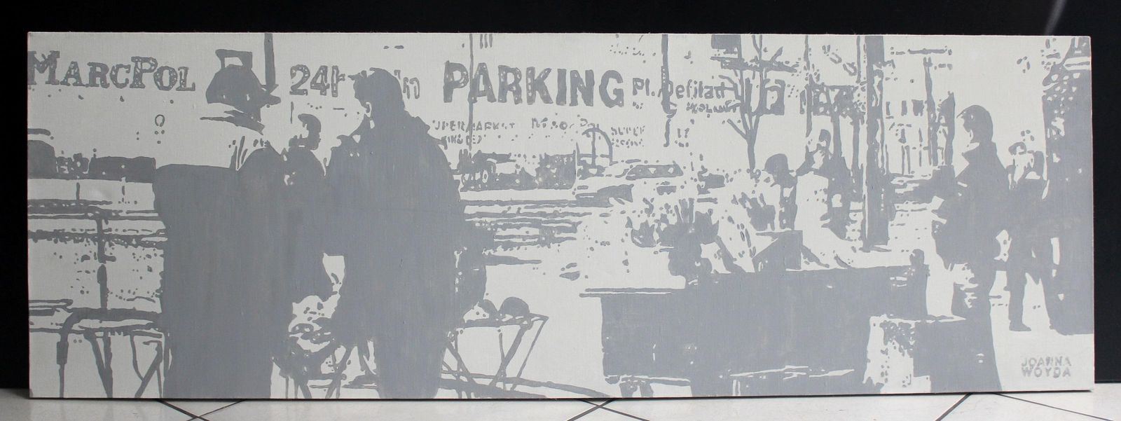 Joanna Woydawarsaw   Xxi Century Contemporary Oil & Acrylic Painting City View Monochromatic2017 photo furniture