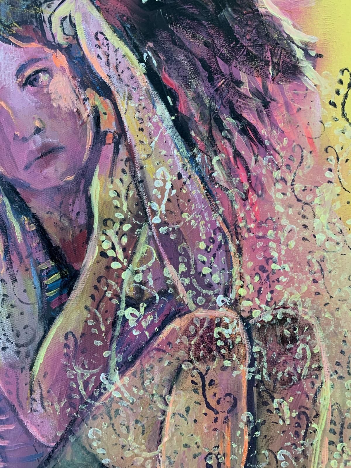 Paulina Maksjanthoughtfulness   Xxi Century, Figurative Mixed Media Painting, Female Portrait2013 photo buy