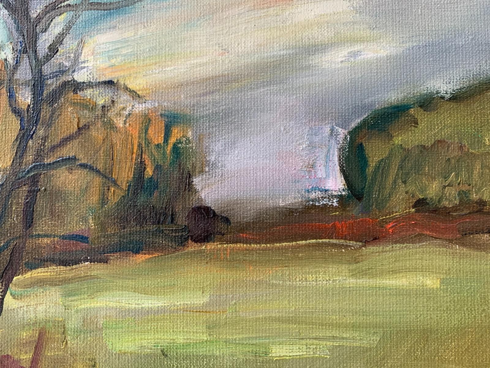 Marek Niedojadłobefore A Storm. Figurative Oil Painting, Colourful, Ladnscape, Polish Artist2020 photo for sale