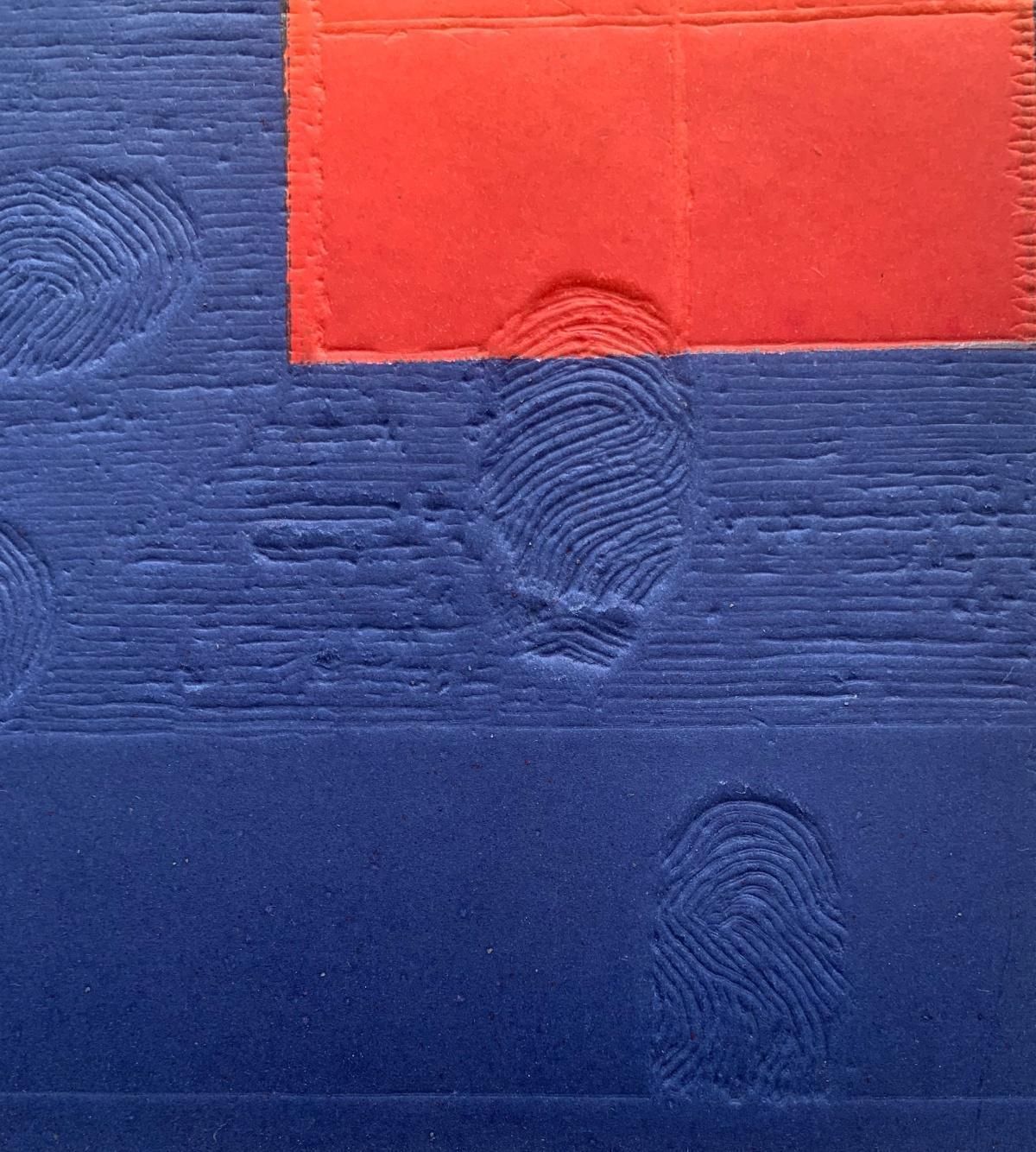 Ryszard Gieryszewskisigns 1. Linocut, Embossed Print, Op Art, Abstract Print, Colorful, Polish Art1992 photo for sale