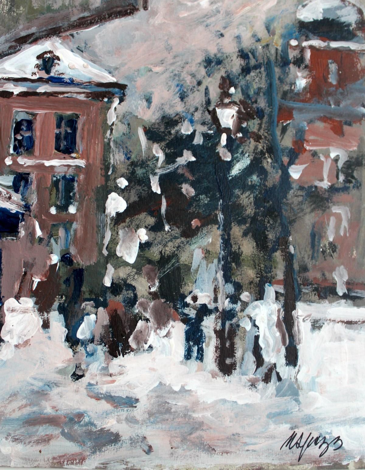 Magdalena Spasowiczwarsaw. The Old Town   Xxi Century, Oil On Cardboard, Figurative, Landscape2009 photo for sale