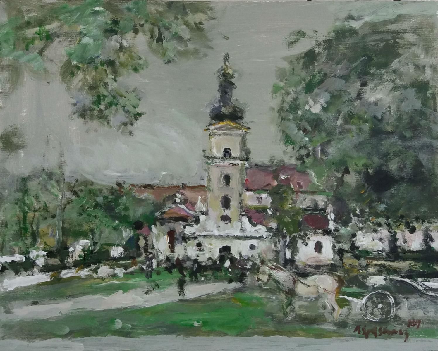 Magdalena Spasowiczzamość   Xxi Century, Gouache On Cardboard, Figurative, Landscape2017