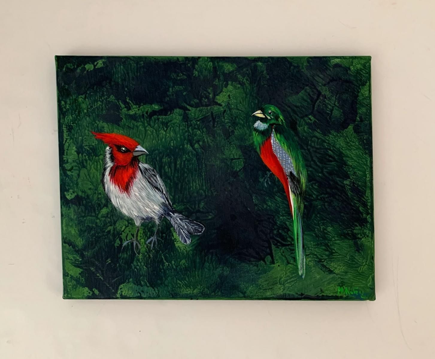 Magdalena Nałęczgardens Of Delight 32   Figurative Acrylic Painting Animals Bright Colours Birds2021 photo furniture