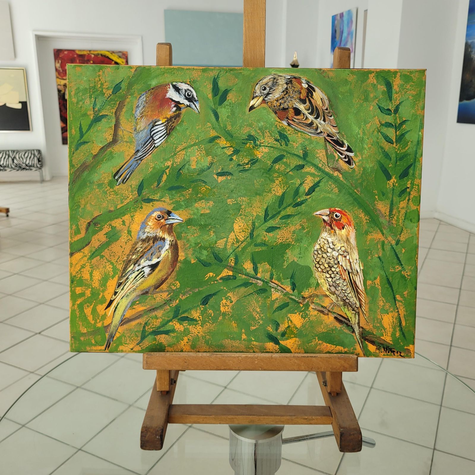 Magdalena Nałęczgardens Of Delight 27   Figurative Acrylic Painting Animals Bright Colours Birds2021 photo buy
