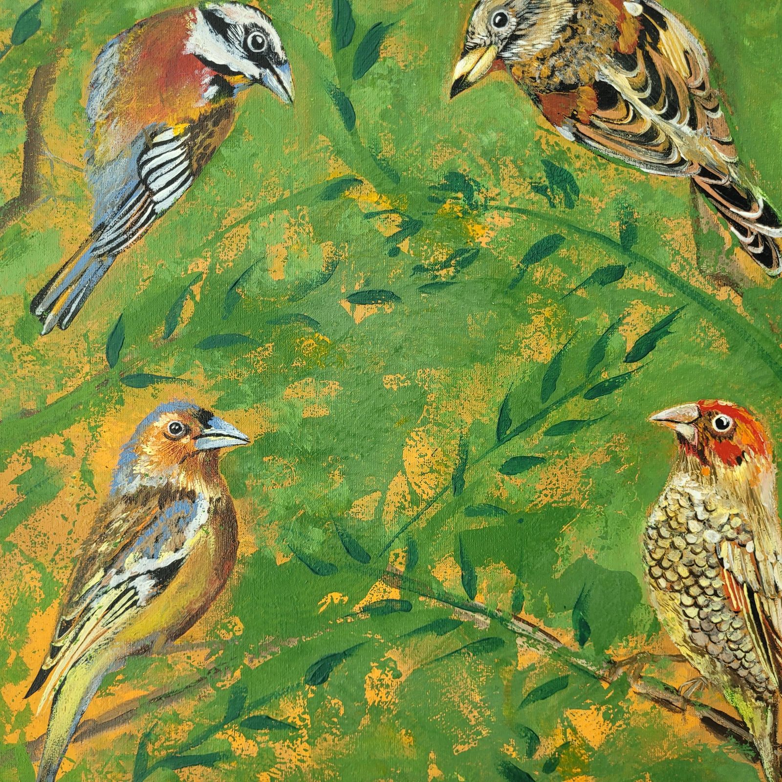 photo furniture Magdalena Nałęczgardens Of Delight 27   Figurative Acrylic Painting Animals Bright Colours Birds2021