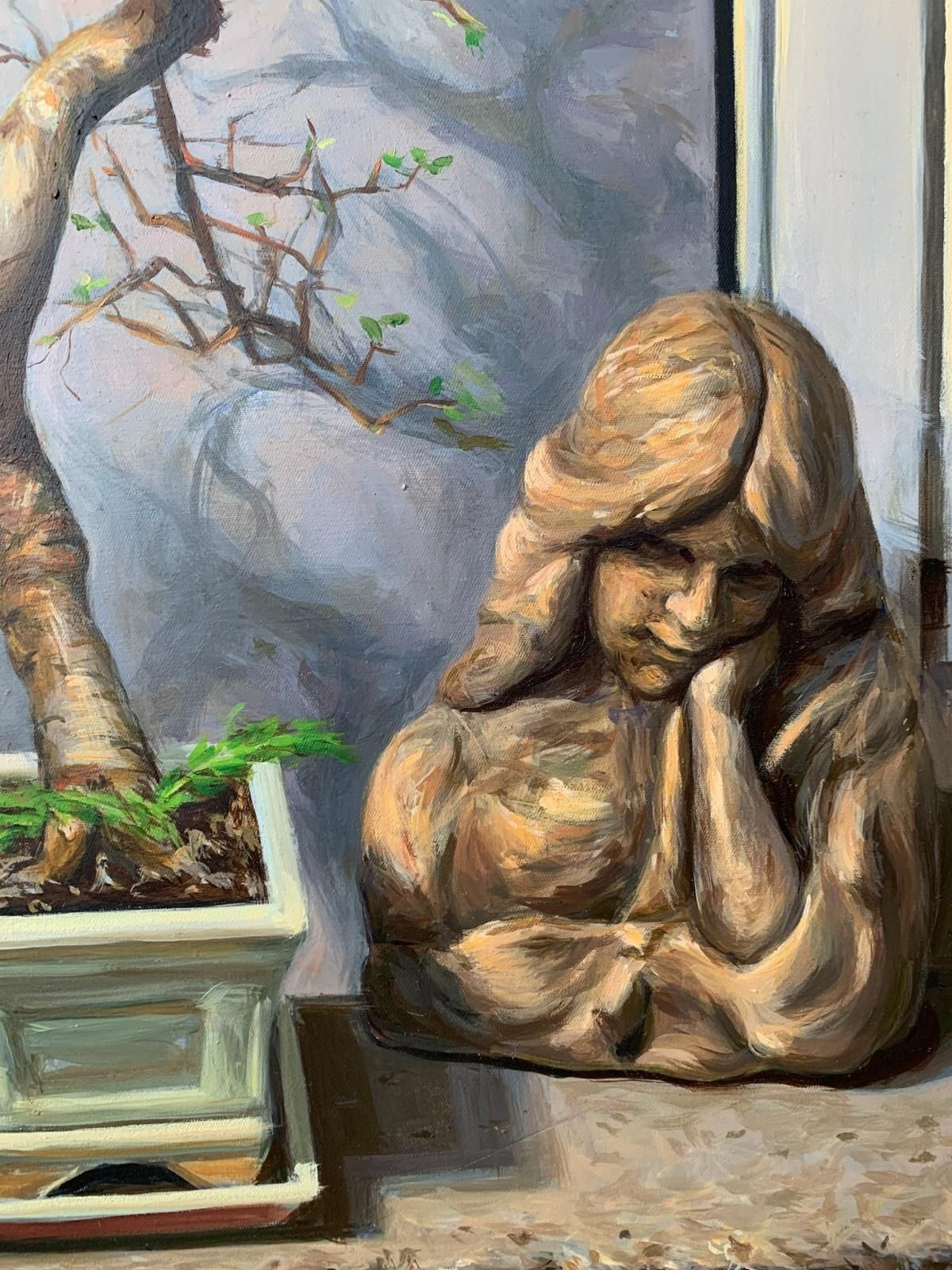 Agnieszka Staak Janczarskaprologue    Figurative Oil Realistic Painting, Interior, Polish Young Artist2021 photo Art