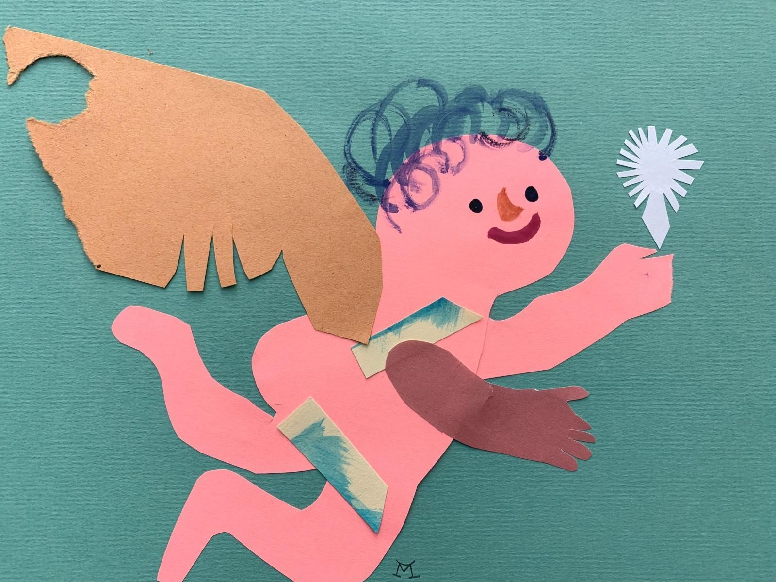 Marianna Oklejaka Little Star. Papercut & Gouache Artwork, Fairy Tale, Figurative, Polish Artist2020 photo for sale