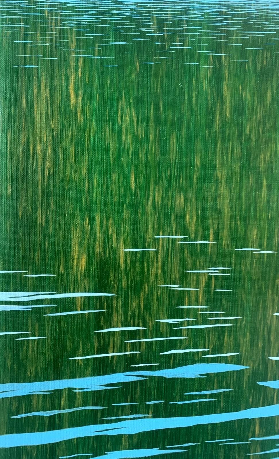 Tomek Mistaknoise Of Water. Acrylics Painting, Waterscape Abstract, Green Blue, Polish Artis2023 photo for sale