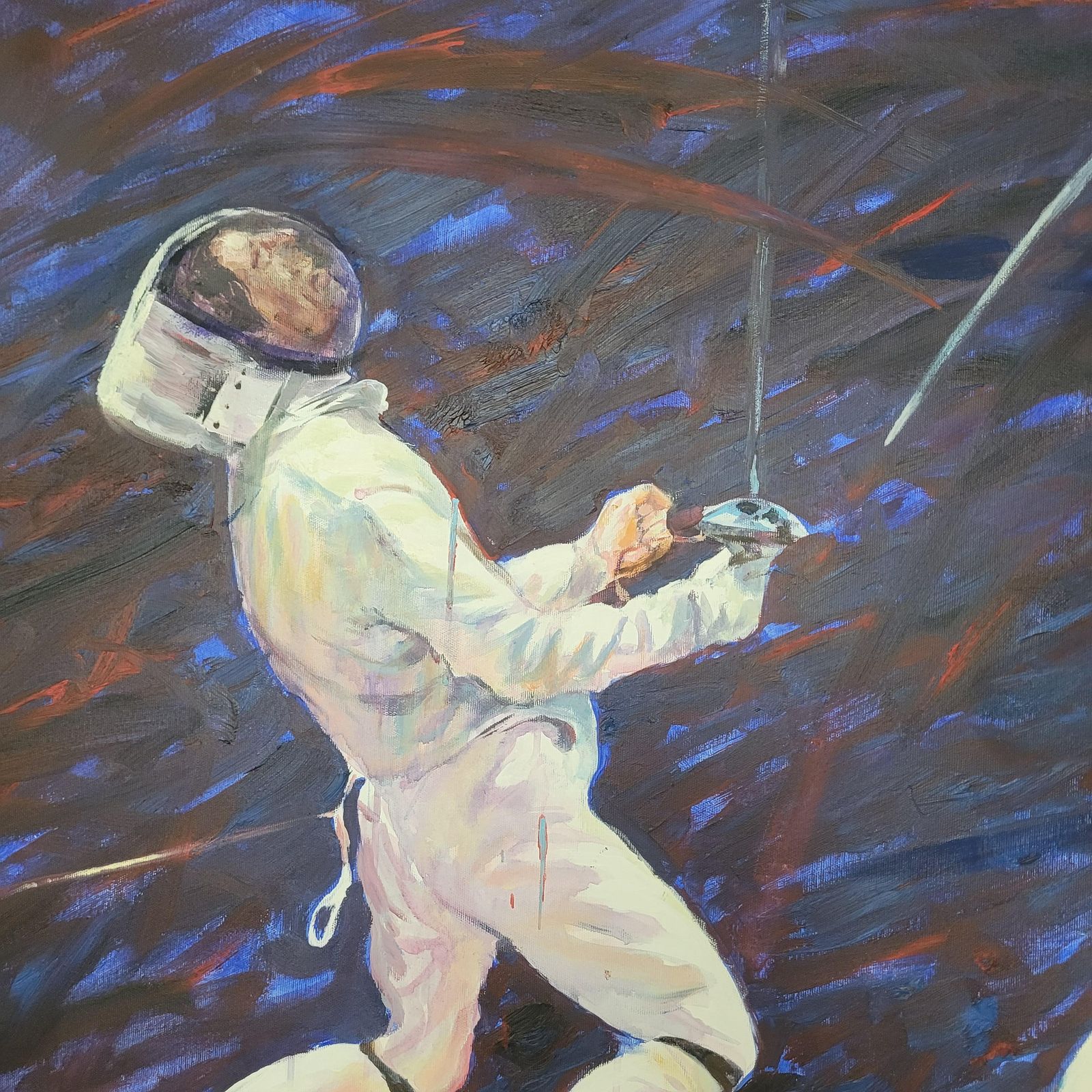 Dorota Zych Charaziakfencers. Figurative Oil Painting, Olympic Games, Sport, Realistic, Polish Artist2022 photo buy